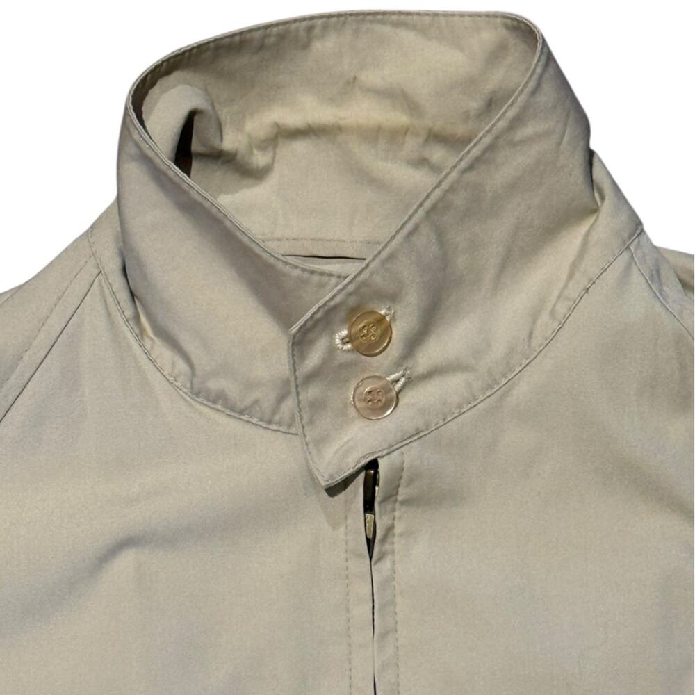 Vintage Izod Lacoste Beige Jacket with Standing Button Collar ZipUp Mens Large - Picture 3 of 8
